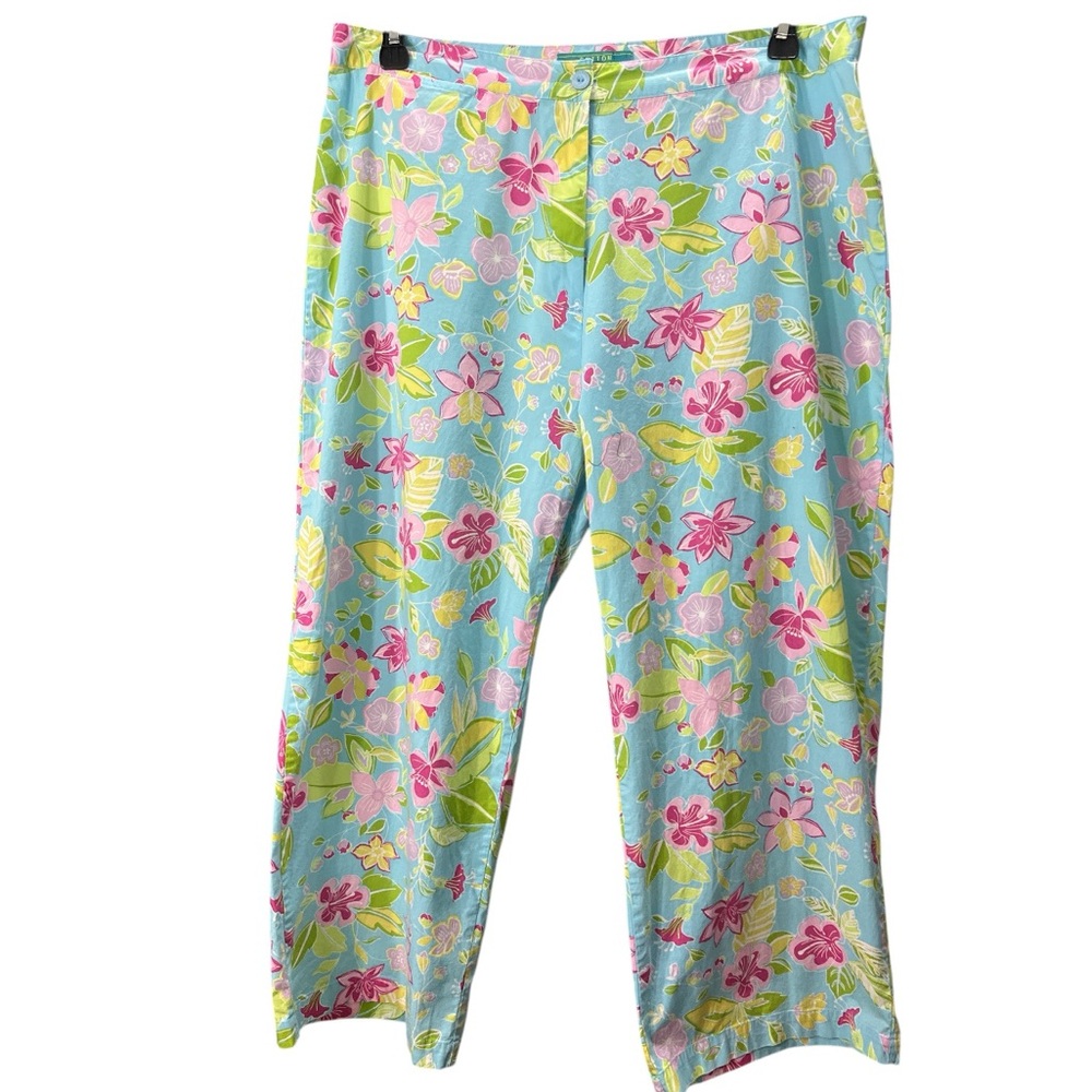 Cotton Connection EC Capri’s in a floral design of blue,pink, yellow & green